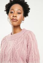 dailyfriday - Cable knit jersey - dusty pink