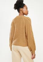 dailyfriday - Cable knit jersey - camel