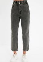 Trendyol - Waist detailed high waist mom jeans - anthracite