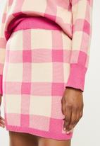 dailyfriday - Check knitwear set - pink