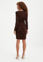 Trendyol - Draped dress - brown