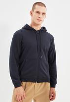 Trendyol - Ron regular fit zip thru hoodie - navy