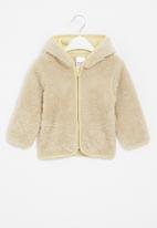 POP CANDY - Baby hooded teddy jacket - beige