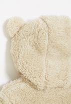 POP CANDY - Baby hooded teddy jacket - beige