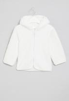 POP CANDY - Baby hooded teddy jacket - white