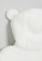 POP CANDY - Baby hooded teddy jacket - white