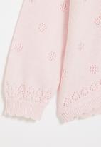 POP CANDY - Delicate cardigan with pointelle detail - pink