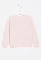 POP CANDY - Delicate cardigan with pointelle detail - pink