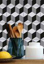 Robin Sprong - 20 Castelli Cubo wall tile stickers - black