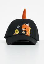 POP CANDY - Dino cap - black  & orange