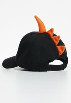 POP CANDY - Dino cap - black  & orange