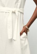 edit - Cotton pocket tunic dress - white
