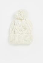 POP CANDY - Cable knit beanie - cream