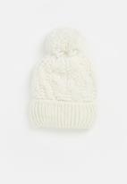 POP CANDY - Cable knit beanie - cream