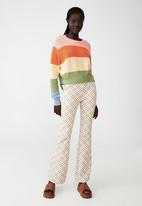 Cotton On - Everyday crop pullover - rainbow stripe