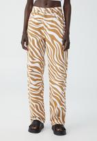 Cotton On - Loose straight jean - brown tiger
