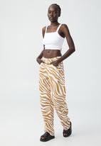 Cotton On - Loose straight jean - brown tiger