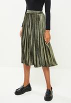 dailyfriday - Pleated skirt - green metallic