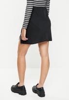 Cotton On - High waisted satin mini split skirt - black