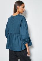 Superbalist - Cotton pleated blouse - ink