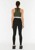 Trendyol - Bedstead stitch detail gatherer sport leggings - black