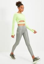 Trendyol - Zipper detailed high waist sport leggings - grey