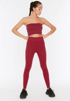 Trendyol - Seamless sport leggings - burgundy