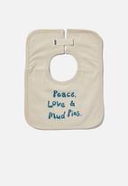 Cotton On - The square bib - rainy day/peace love and mud pies