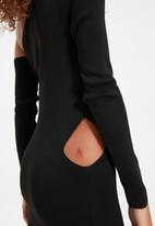 Trendyol - Shoulder detailed knitwear dress  - black