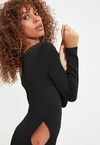 Trendyol - Shoulder detailed knitwear dress  - black