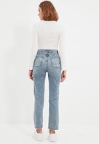 Trendyol - high waist bootcut jeans - blue