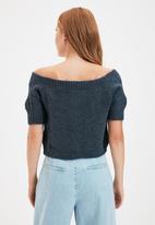 Trendyol - Crop knitwear cardigan - indigo