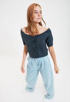 Trendyol - Crop knitwear cardigan - indigo