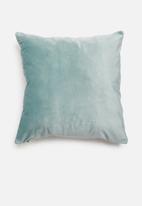 Sixth Floor - Thea velvet cushion cover - duck egg blue