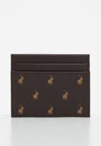 POLO - Monogram credit card holder - brown iconic