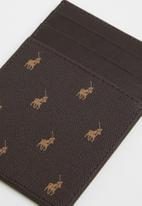 POLO - Monogram credit card holder with top pocket - brown iconic