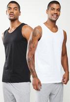 Superbalist - 2 pack core vests cotton slub - black & white