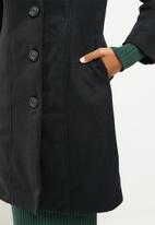 dailyfriday - Collared midi coat - black