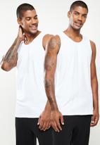 Superbalist - 2 pack core single jersey vests - white