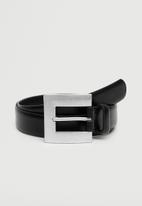 MANGO - Square buckle belt - black