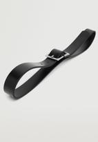 MANGO - Double buckle belt - black