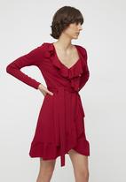 Trendyol - Mini knitted dress  - burgundy