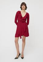 Trendyol - Mini knitted dress  - burgundy