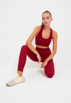 Trendyol - Seamless sports leggings - burgundy