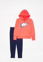Nike - Nkb g4g ft pullover pant set - orange & navy