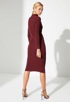 Trendyol - Cut out sweater dress - burgundy 
