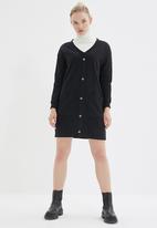 Trendyol - V neck knitted dress - black