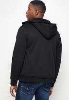 Lark & Crosse - Themba sherpa lined zip through hoodie - black