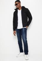 Lark & Crosse - Themba sherpa lined zip through hoodie - black