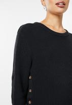 Cotton On - Maternity friendly cotton button side pull over - black